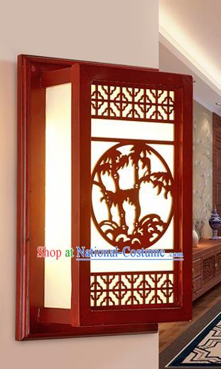 Traditional China Ancient Wall Lanterns Handmade Wood Carving Bamboo Lantern Ancient Lamp