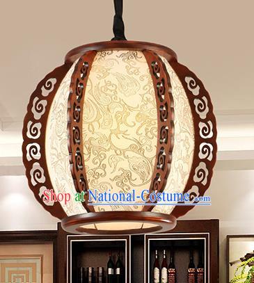 Traditional Chinese Handmade Hanging Lantern Asian Carving Ceiling Lanterns Ancient Lantern