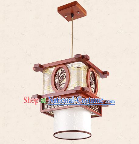 Traditional Chinese Wood Palace Lantern Handmade Carving Orchid Ceiling Lanterns Ancient Lamp