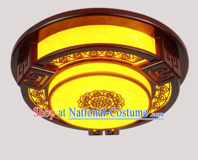 Traditional Chinese Palace Lantern Handmade Wood Round Ceiling Lanterns Ancient Lamp