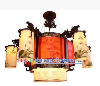 Traditional Chinese Painting Orchid Palace Lantern Handmade Ceiling Lanterns Ancient Lamp