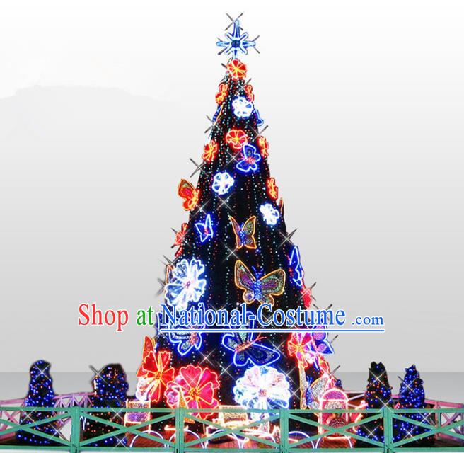 Traditional Handmade Christmas Light Show Decorations Shiny Butterfly Christmas Tree Lamplight LED Lanterns