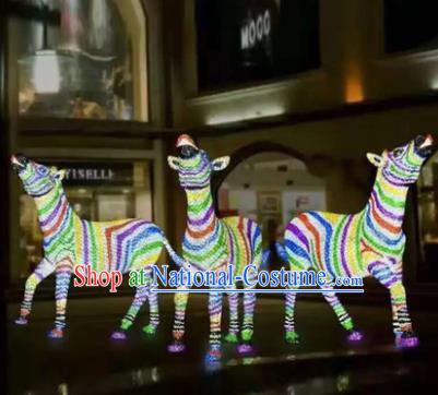 Traditional Christmas Decorations Lights Lamps Stage Display Zebra Lamplight LED Lanterns