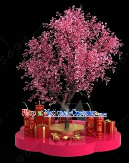 China Traditional New Year Lamp Peach Blossom Decorations Lamplight Stage Display Lanterns