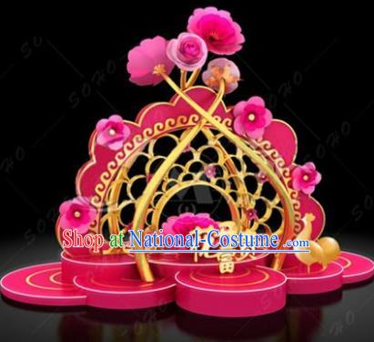 China Traditional New Year Flowers Lamp Decorations Lamplight Stage Display Lanterns