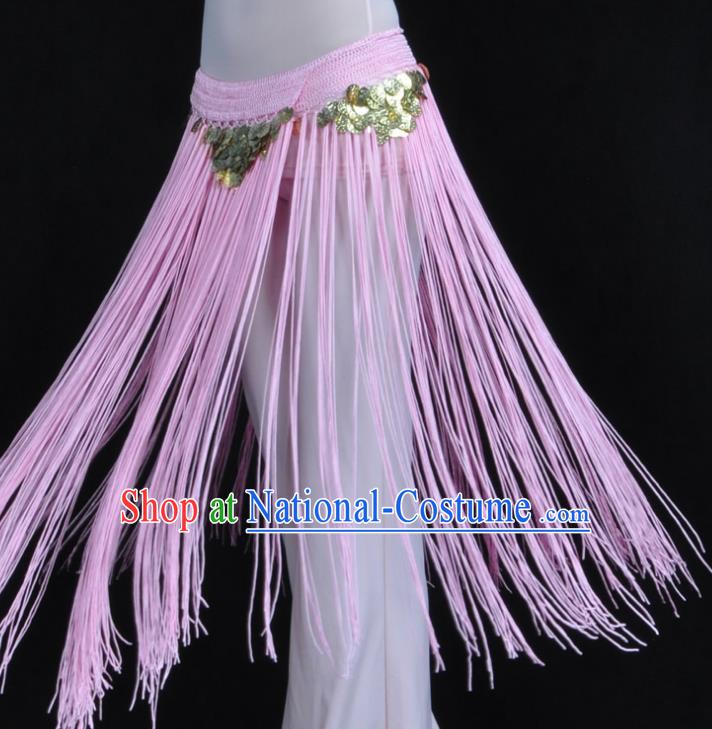 Indian Belly Dance Pink Tassel Waist Chain Belts India Raks Sharki Waistband for Women