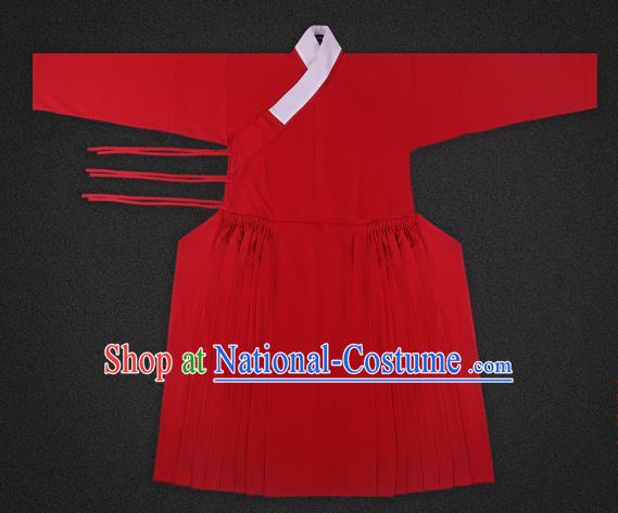 Chinese Ancient Ming Dynasty Imperialbodyguard Costume Red Robe Swordsman Hanfu Clothing for Men