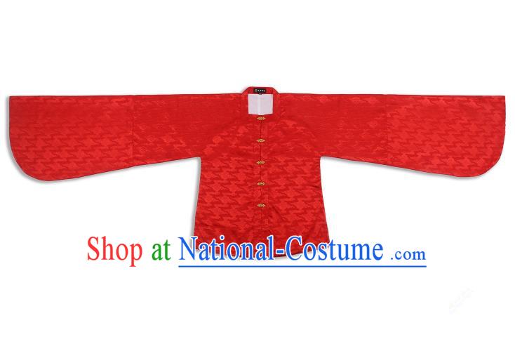 Chinese Ancient Ming Dynasty Palace Lady Costume Red Blouse Hanfu Clothing for Women