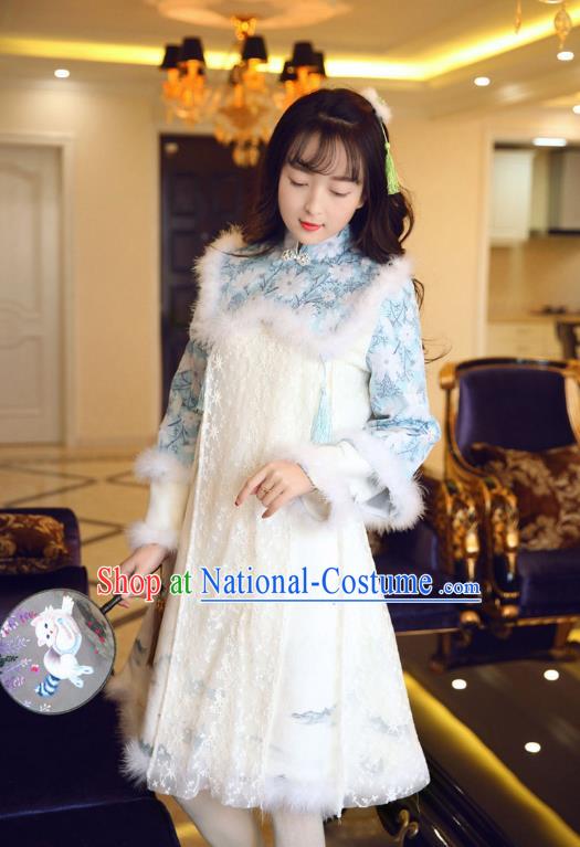 Traditional Chinese National Costume Qipao Dress Tangsuit Cheongsam Clothing for Women