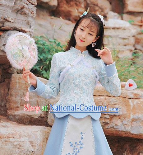 Chinese Traditional Costume Tangsuit Qipao Blouse Cheongsam Shirts for Women