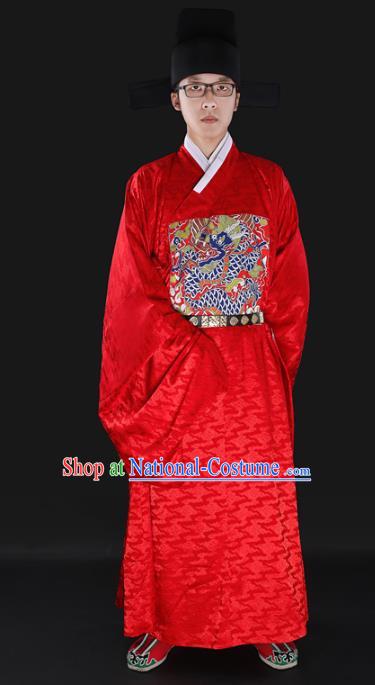 Chinese Ancient Chancellor Bufu Costume Ming Dynasty Minister Clothing for Men