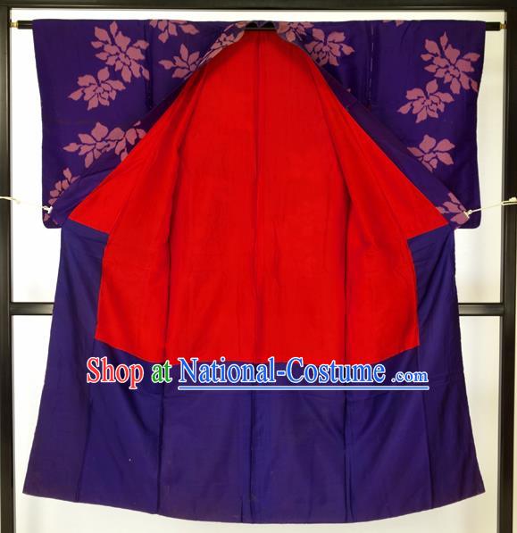 Japanese Traditional Purple Kimono Formal Costume Haori Hakama Apparel Yukata Costume for Men