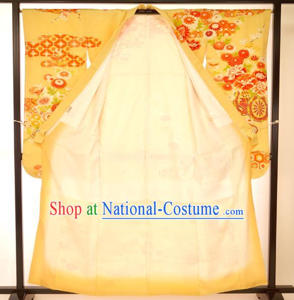 Japan Traditional Palace Kimono Formal Costume Furisode Kimonos Printing Yukata Dress for Women