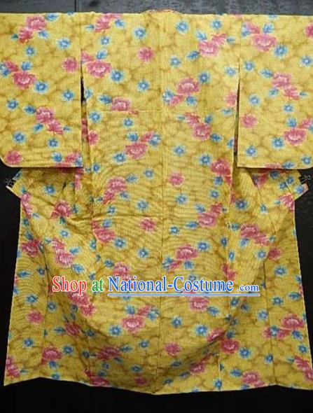 Japan Palace Printing Flowers Kimono Traditional Furisode Kimonos Yukata Dress Formal Costume for Women