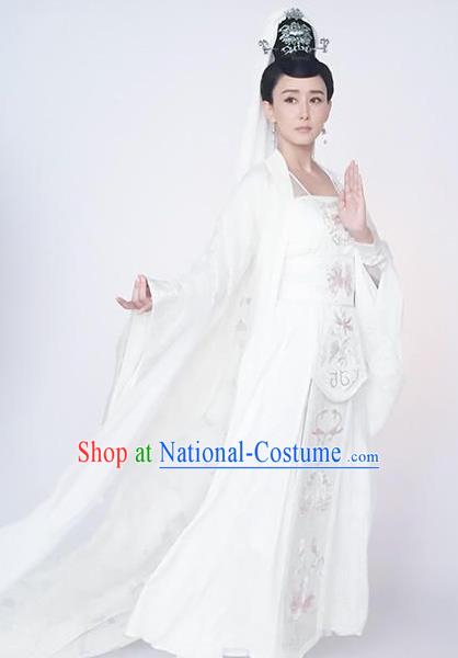 Chinese Ancient Theatre Goddess of Mercy Embroidered Costume for Women