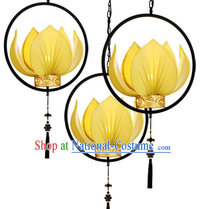 Traditional Chinese Ancient Palace Lantern Ceiling Lamp Lotus Lanern