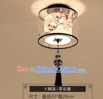 Traditional Chinese Handmade Lantern Classical Magnolia Ceiling Lamp Ancient Round Lanern