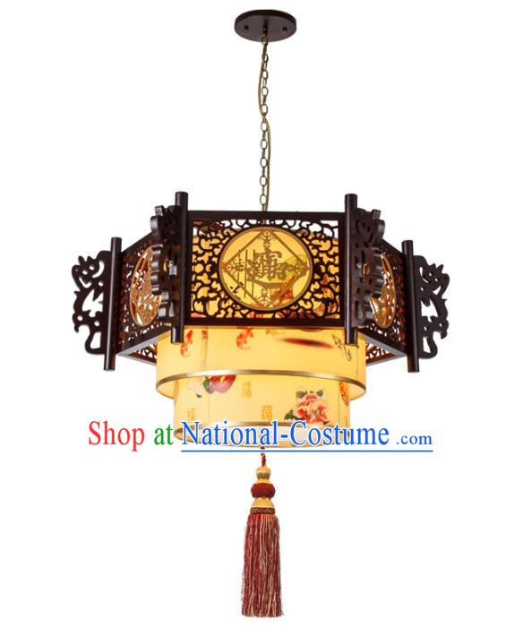 Chinese Handmade Wood Carving Lantern Traditional Palace Ceiling Lamp Ancient Hanging Lanterns