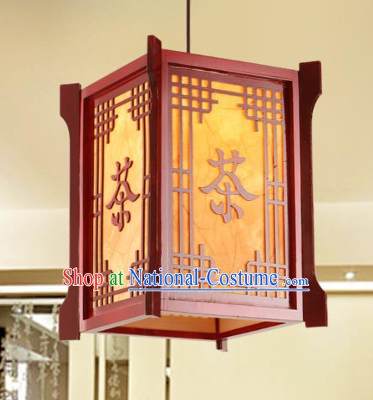 Chinese Handmade Wood Tea Lantern Traditional Palace Ceiling Lamp Ancient Hanging Lanterns