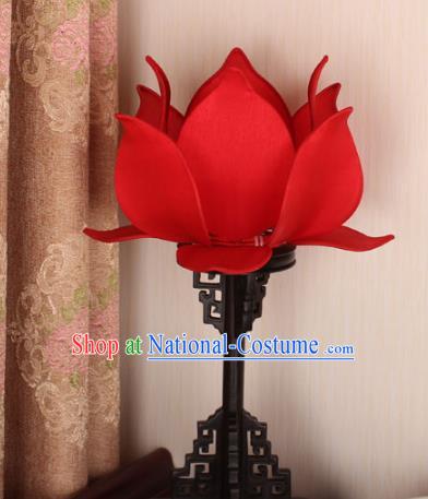 Asian China Handmade Desk Lanterns Traditional Ancient Red Lotus Palace Lantern