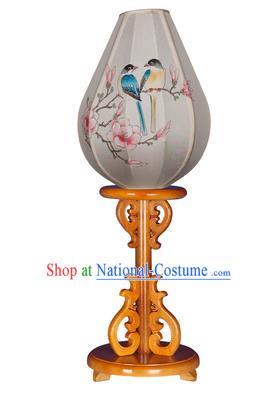 Asian China Handmade Printing Birds Flowers Lanterns Traditional Ancient Desk Palace Lantern