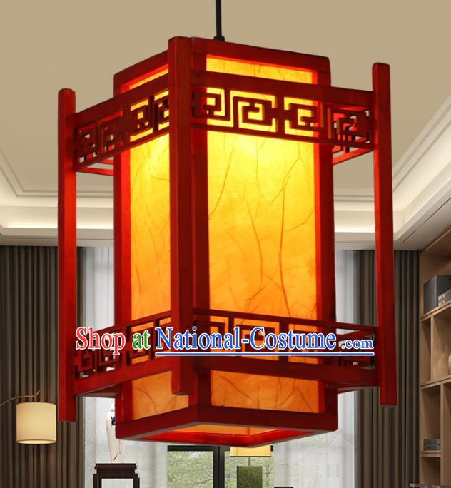 Chinese Handmade Wood Hanging Lantern Traditional Palace Ceiling Lamp Ancient Lanterns