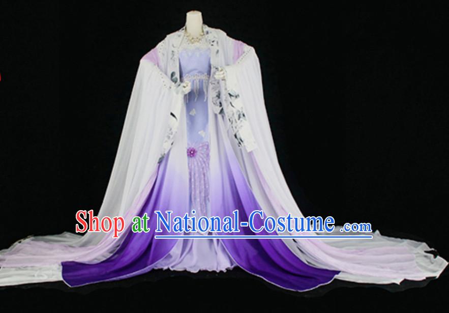 Top Purple China Empress Costume Chinese Imperial Costume Dramas Empress of China Palace Clothing Complete Set