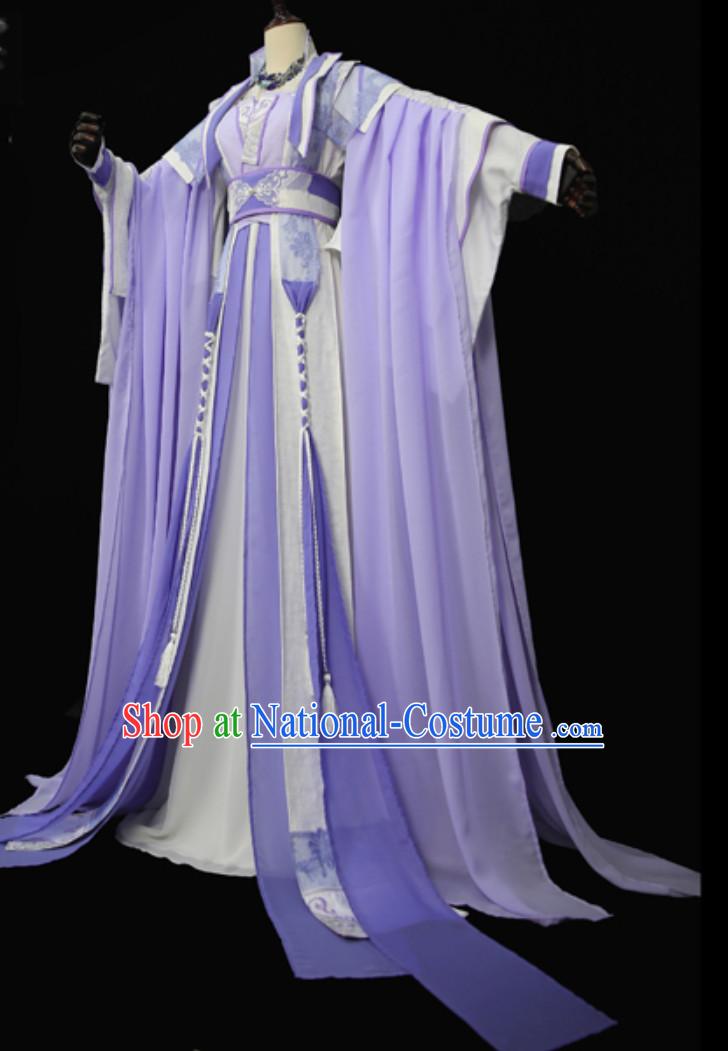 Top Purple Chinese Empress Garment Chinese Imperial Costumes Dramas Empress of China Palace Clothes Complete Set