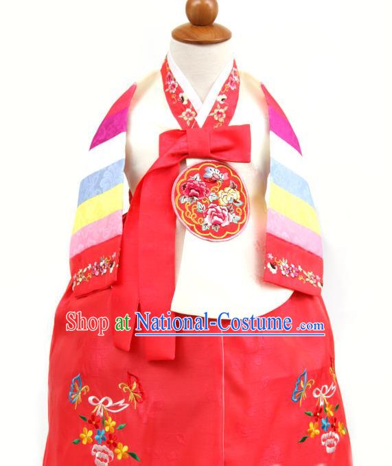 Korean Traditional White Hanbok Clothing Korean Children Fashion Apparel Hanbok Costumes for Kids