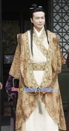 Chinese Ancient Ming Dynasty Emperor Yongle Zhu Di Clothing Embroidered Imperial Robe for Men