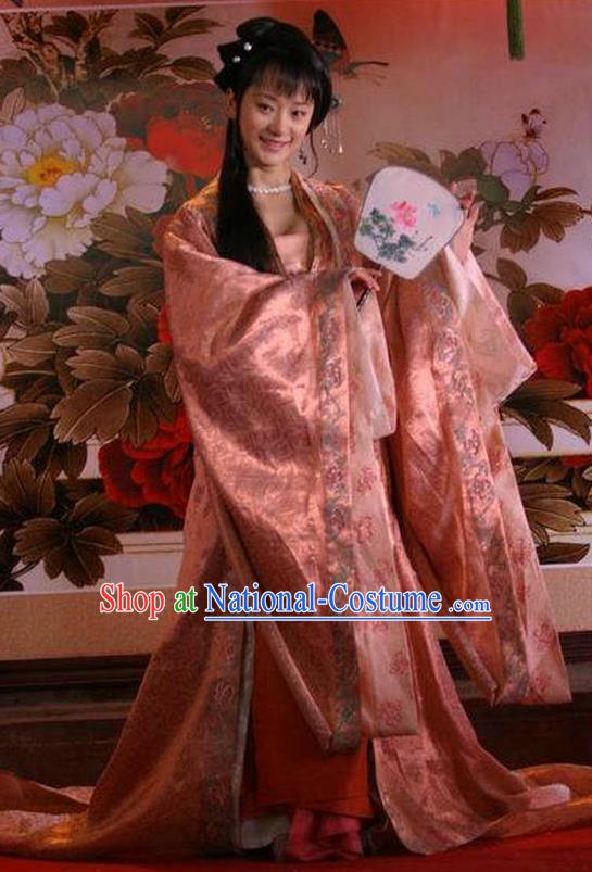 Chinese Ancient Ming Dynasty Imperial Consort of Emperor Zhengde Embroidered Replica Costume for Women