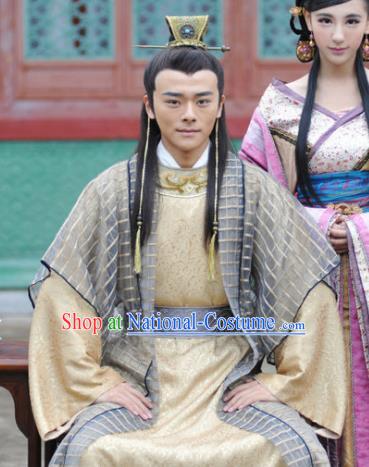 Traditional Chinese Ancient Ming Dynasty Emperor Si Zhu Youjian Replica Costume for Men