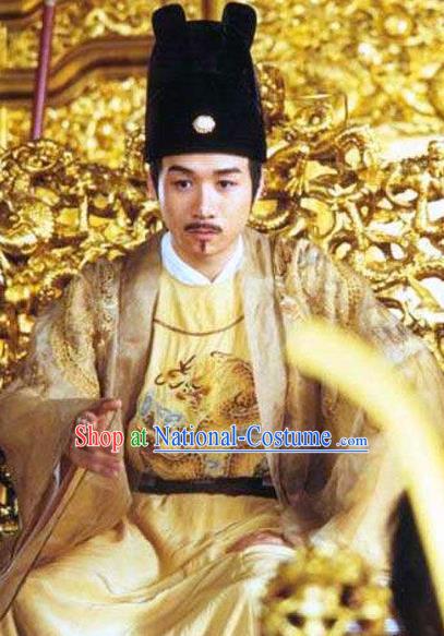 Chinese Ancient Ming Dynasty Founding Emperor Zhu Yuanzhang Embroidered Imperial Robe Replica Costume for Men