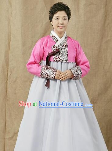 Top Grade Korean Hanbok Traditional Pink Blouse and White Dress Fashion Apparel Costumes for Women