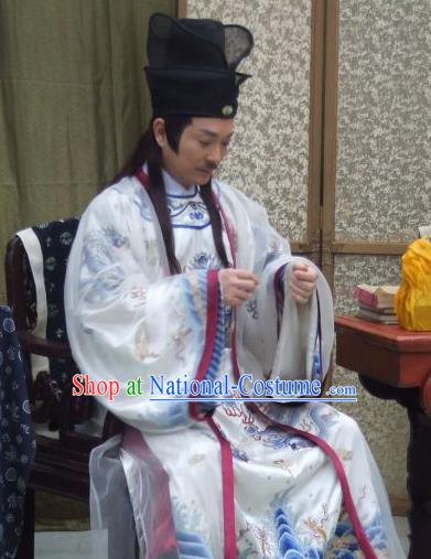 Traditional Chinese Ming Dynasty Ancient Emperor Zhu Youxiao Costume for Men