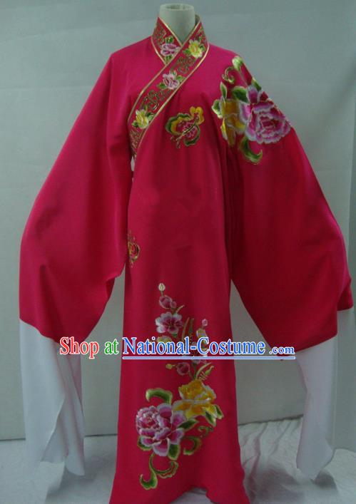 China Traditional Beijing Opera Niche Costume Embroidered Flowers Rosy Robe Chinese Peking Opera Scholar Clothing for Adults