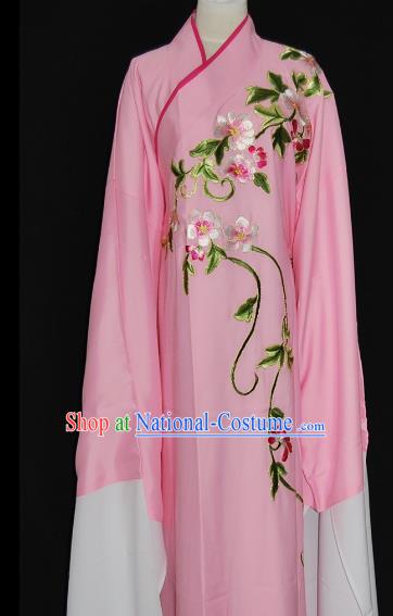 China Traditional Beijing Opera Niche Costume Embroidered Flowers Pink Robe Chinese Peking Opera Scholar Clothing for Adults