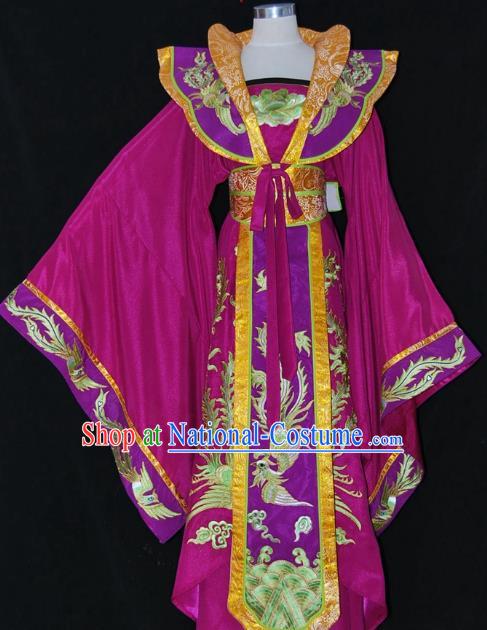 Traditional Chinese Beijing Opera Imperial Empress Purple Dress Peking Opera Diva Embroidered Costume