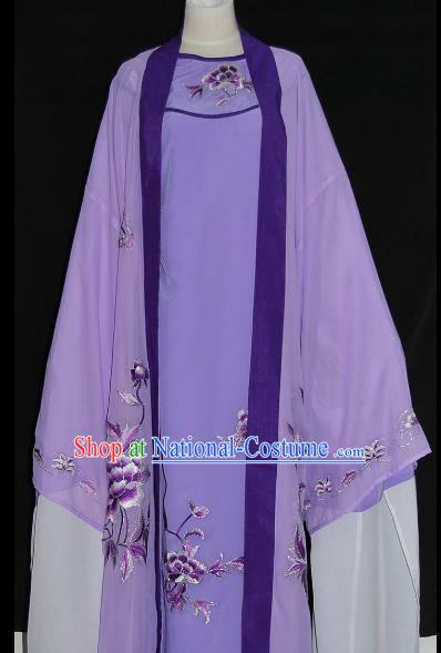 Traditional Chinese Beijing Opera Scholar Purple Robe Costume Peking Opera Niche Clothing for Adults