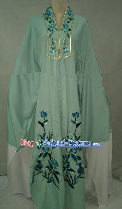 Traditional Chinese Beijing Opera Niche Green Cape Peking Opera Young Men Costume for Adults