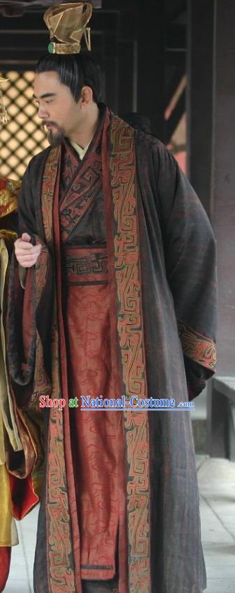 Chinese Ancient Tang Dynasty Xuanzong Emperor Li Longji Embroidered Replica Costume for Men