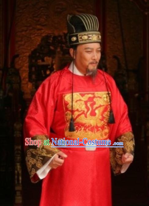 Ming Dynasty Official Zhang Juzheng Costumes and Hat Complete Set