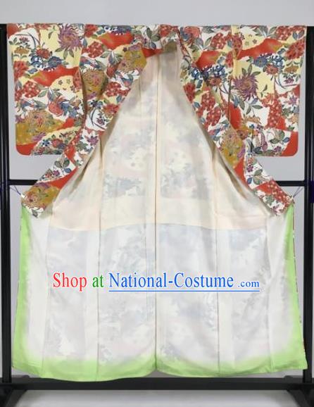 Japan Traditional Kimonos Palace Princess Furisode Kimono Ancient Geisha Yukata Dress Formal Costume for Women