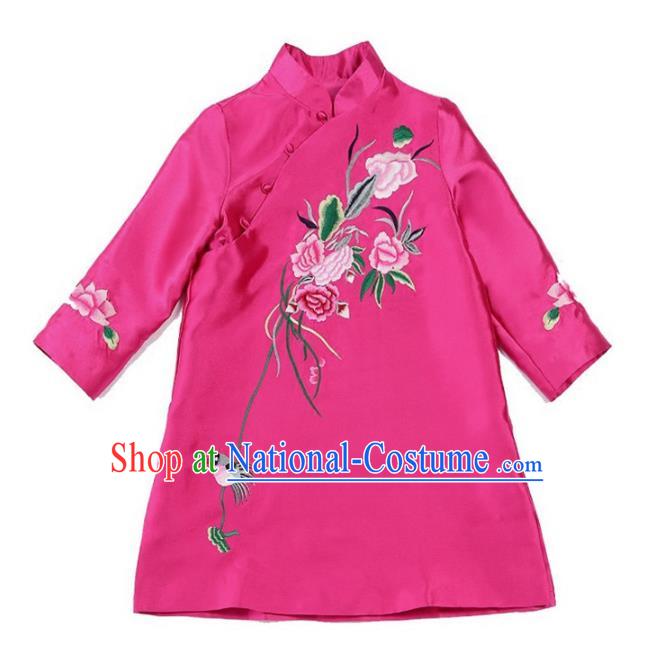 Traditional Ancient Chinese Young Women Cheongsam Dress Republic of China Tangsuit Stand Collar Blouse Dress Tang Suit Clothing