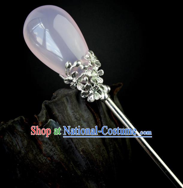 Chinese Ancient Handmade Hair Accessories Pink Hair Stick Hairpins for Women