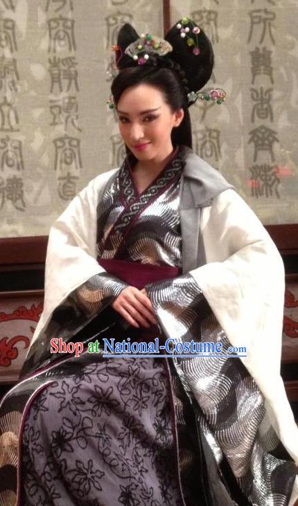 Ancient Chinese Han Dynasty Imperial Concubine Traditional Replica Costume Palace Lady Hanfu Dress for Women