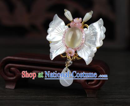 Chinese Ancient Handmade Accessories Shell Butterfly Brooch for Women