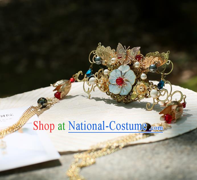 Chinese Ancient Handmade Hanfu Butterfly Phoenix Coronet Hairpins Palace Lady Hair Accessories for Women