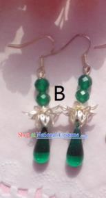 Traditional Chinese Ancient Jewellery Accessories Earrings Green Beads Eardrop for Women