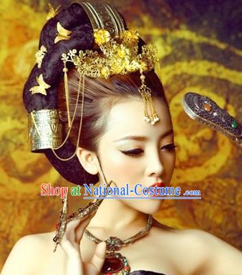 Traditional Chinese Ancient Hair Accessories Hairpins Tassel Phoenix Coronet for Women